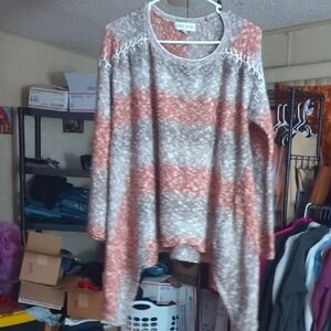 Knox Rose Cozy Knit Sweater in Brown and Cream